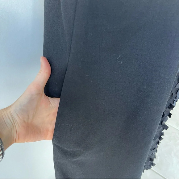 NWT COS Textured Applique Dress v neck wool blend sleeveless pocket black size 2 - Picture 3 of 15